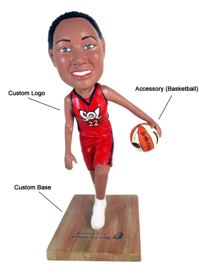 Basketball Player On Court Custom Bobble Head (Bobbing )